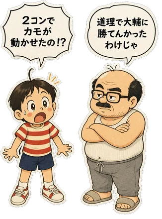 ファミコン大図鑑オリジナルキャラクターの掛け合い（オチ）