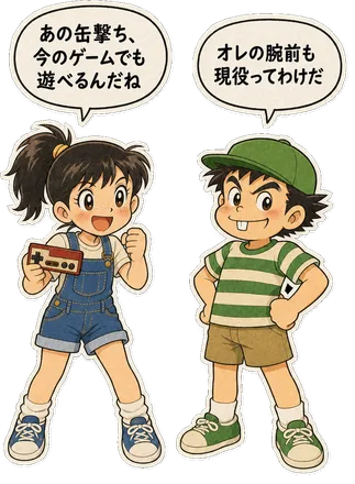 ファミコン大図鑑オリジナルキャラクターの掛け合い（オチ）
